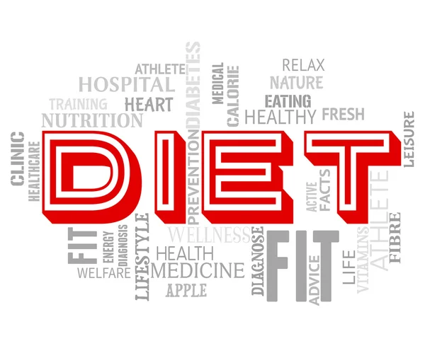 Diet Words Indicates Lose Weight And Dieting — Stock Photo, Image