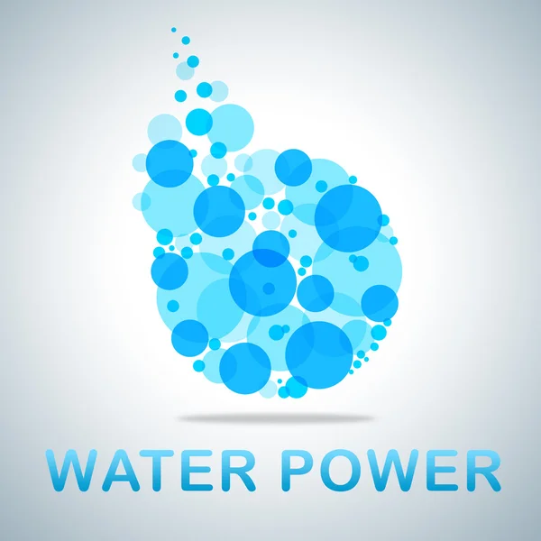 Pictogram van de macht van het water blijkt h2o energie en kracht — Stockfoto