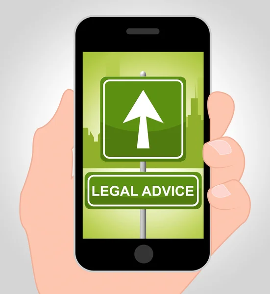 Cep telefonu ve cep telefonu yasal danışmanlık Online gösterir — Stok fotoğraf