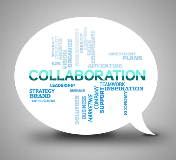 Collaboration Bubble Indicates Team Together And Networking — Stock Photo, Image