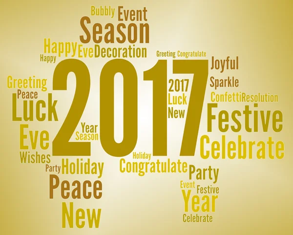 Zeventien van de twintig vertegenwoordigt Happy New Year en jaarlijkse — Stockfoto
