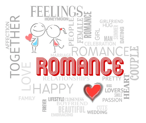 Romance palabras muestra encontrar el amor y el afecto —  Fotos de Stock