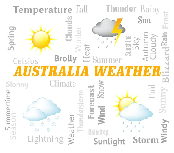 Austrália Tempo indica condições meteorológicas e previsão — Fotografia de Stock