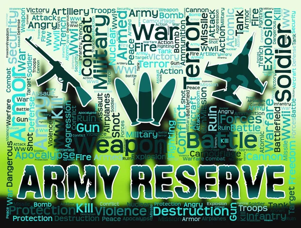 Army Reserve Means Armed Force And Booked — Stock Photo, Image