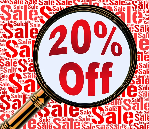 Twenty Percent Off Means Discount Closeout And Offers — Stock Photo, Image