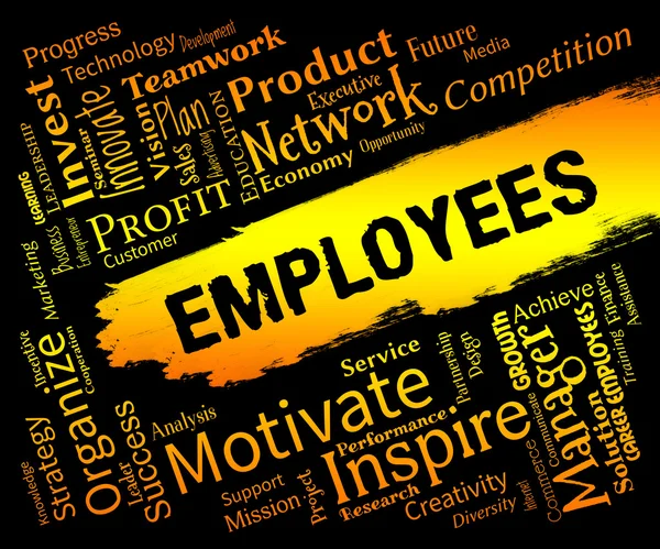 Employees Words Shows Hired Hand And Personnel — Stock Photo, Image