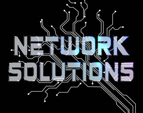 Netwerk oplossingen Shows Global Communications en communiceren — Stockfoto