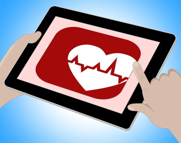 Heartbeat Online Means Pulse Trace And Cardiac — Stock Photo, Image