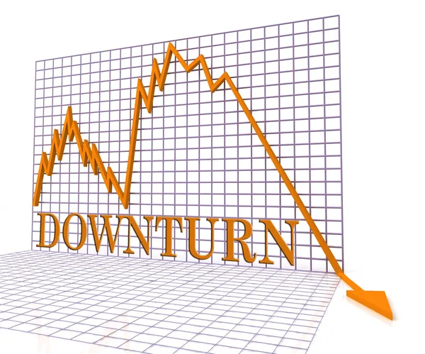 Gráfico de downturn Representa gráfico de mercado e perda de renderização 3d — Fotografia de Stock