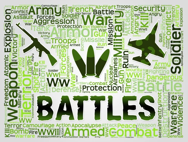 Battles Words Represents Military Action And Affray — Stock Photo, Image