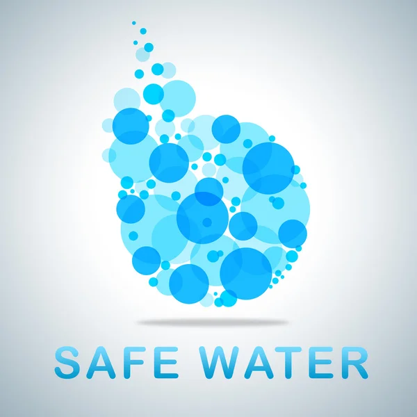 A água segura mostra a preservação sanitária e Hygenic — Fotografia de Stock