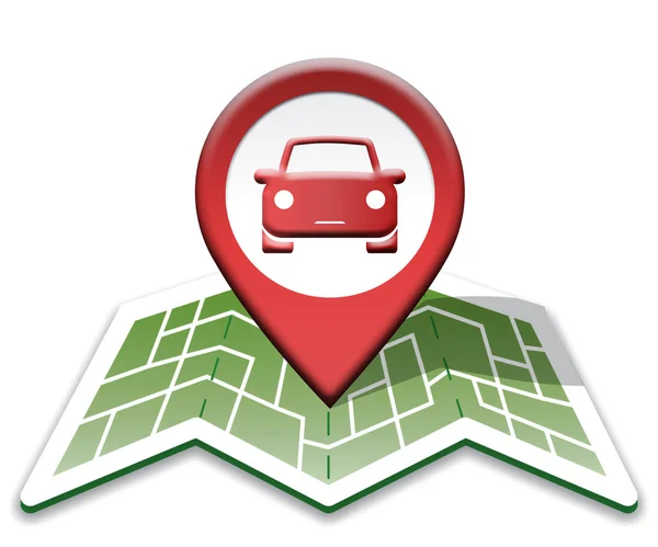 Car Map Indicates Auto Vehicle And Direction — Stock Photo, Image