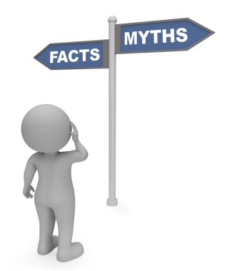 Gerçekler söylence işaret anlamına gelir mitoloji yalan ve bilgi 3d Render