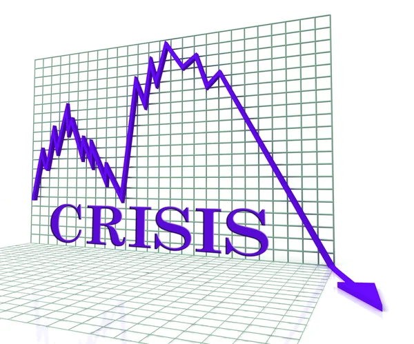 Crisis Graph Represents Hard Times And Calamity 3d Rendering — Stock Photo, Image