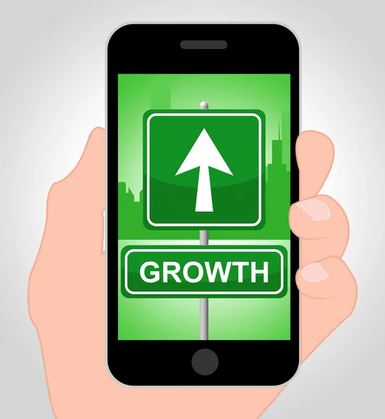 Growth Online Indicates Mobile Phone And Cellphone — Stock Photo, Image