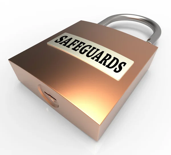 Safeguards Padlock Shows Security Unsafe And Preventive 3d Rende — Stock Photo, Image