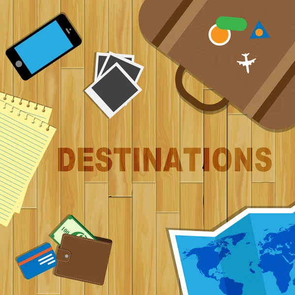 Travel Destinations Indicates Journeys Travelling And Sightseeing — Stock Photo, Image