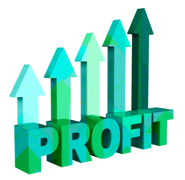 Profit Arrows Shows Earn Investment And Profitable 3d Rendering — Stock Photo, Image