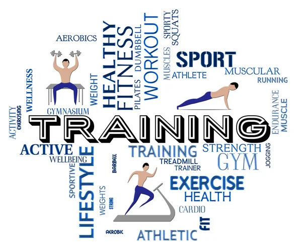 Fitness tréning azt jelzi, fizikai aktivitás és gyakorlása — Stock Fotó