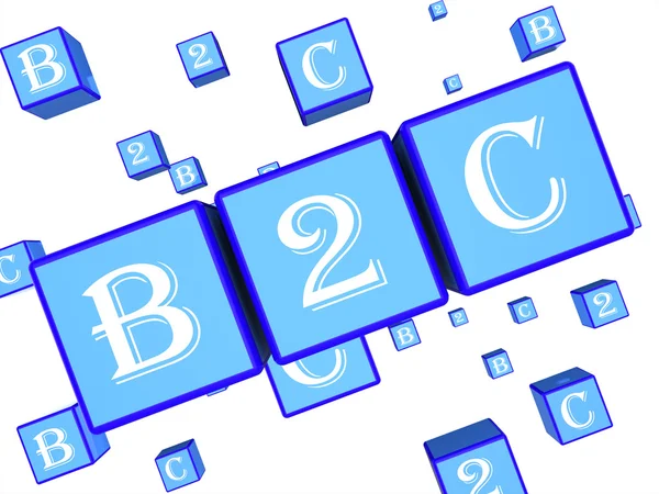 B2c Dice Represents Business To Customer And Client 3d Rendering — Stock Photo, Image