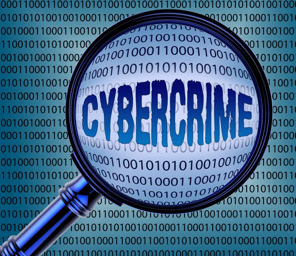 Computer Cybercrime Shows Malware Info And Searches — Stock Photo, Image