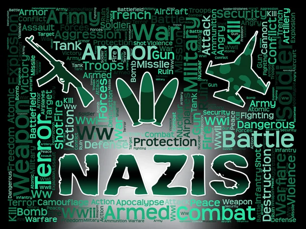 Las palabras nazis muestran el nacionalsocialismo y la Alemania nazi — Foto de Stock
