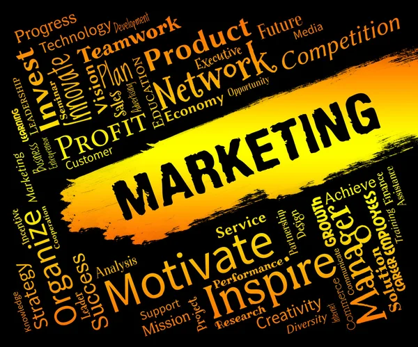 Mots de marketing indique Sem E-marketing et la promotion — Photo
