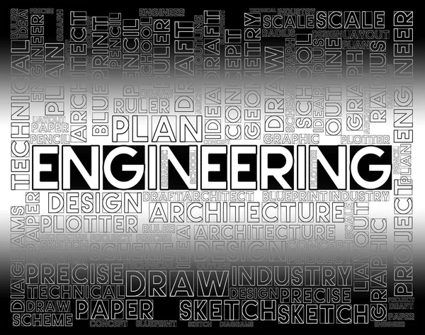 Palavras de engenharia mostra emprego trabalho e carreira — Fotografia de Stock