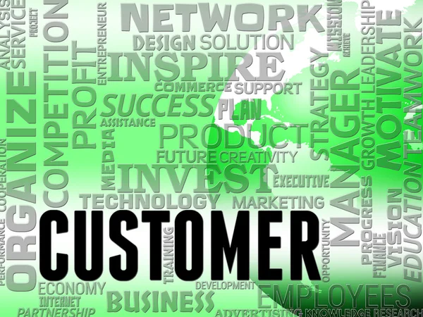 Customer Words Represents Buyers Consumer And Shopper — Stock Photo, Image