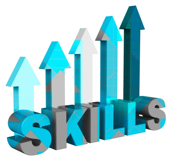 Skills Arrows Means Expertise Pointing And Abilities 3d Renderin — Stock Photo, Image