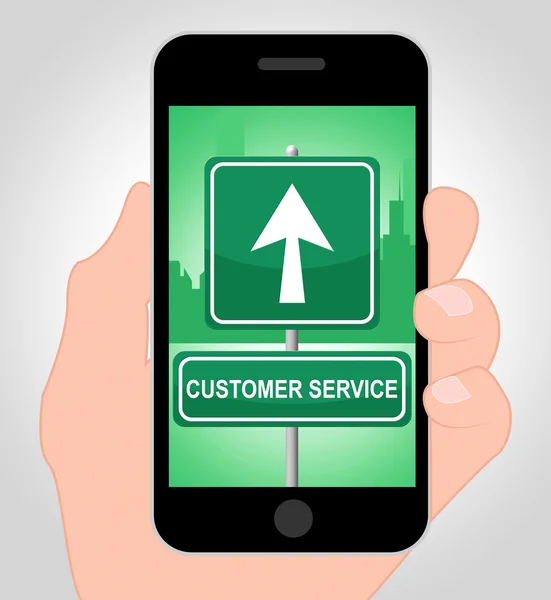 Müşteri Hizmetleri Online cep telefonu ve tavsiye temsil eder — Stok fotoğraf