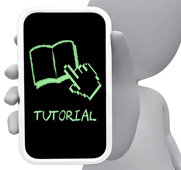 Tutorial Online Means Learn Internet And Tutoring 3d Rendering — Stock Photo, Image