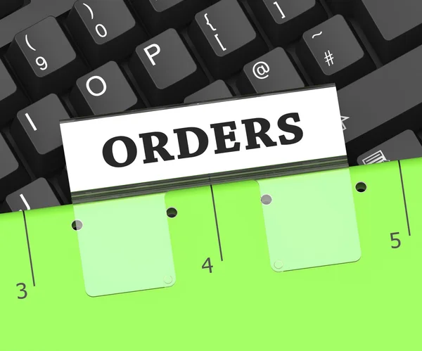 Orders File Represents Binder Directives And Direction 3d Render — Stock Photo, Image