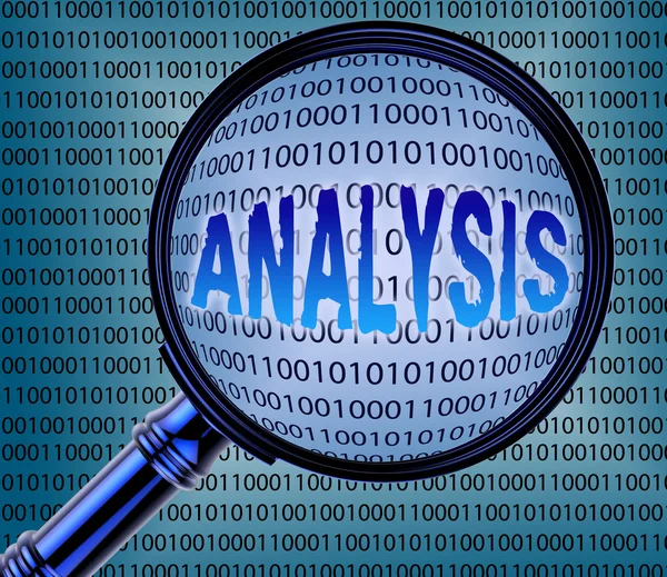 El análisis de datos representa la ampliación y la búsqueda de la comunicación —  Fotos de Stock