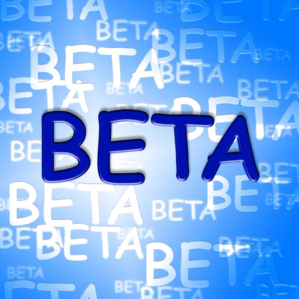 Beta 的话意味着开发测试和软件 — 图库照片