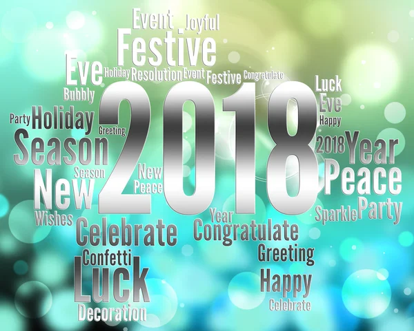 Twintig achttien vertegenwoordigt gelukkig nieuw jaar en viert — Stockfoto