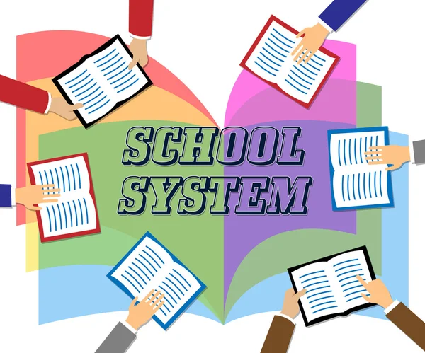 학교 시스템 시스템 나타냅니다도 서 및 대학 — 스톡 사진