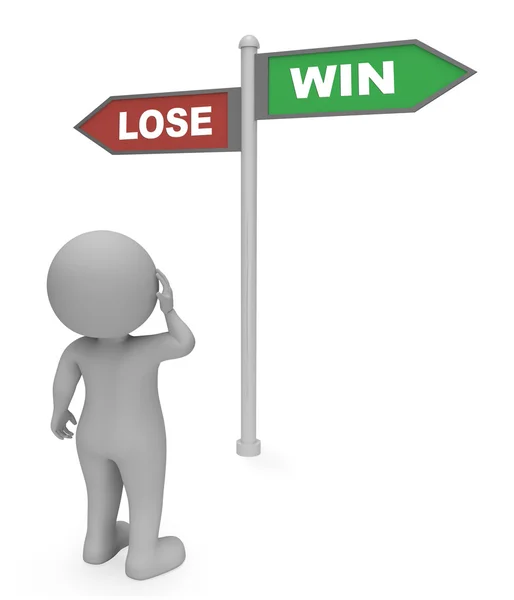 Lose Win Sign Means Triumph Losing And Success 3d Rendering — Stock Photo, Image