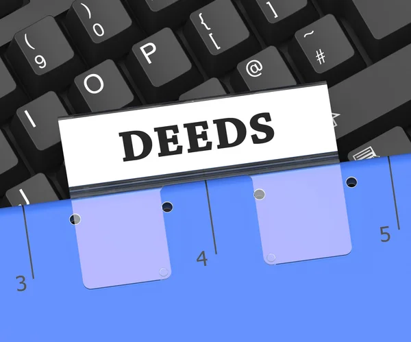 Deeds filen sätt ordna organiserade och pappersarbete 3d-Rendering — Stockfoto