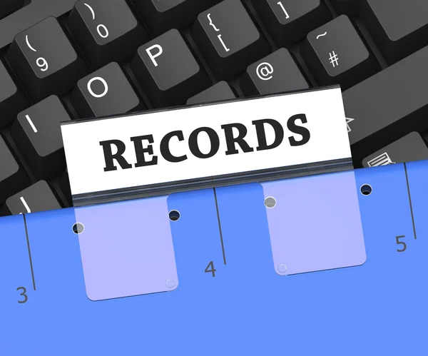 Records File Indica Carpeta de Archivos y Notas 3D Rendering — Foto de Stock