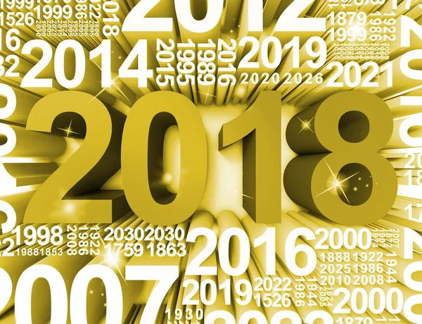 Twenty Eighteen Represents New Year And Celebrates 3d Rendering — Stock Photo, Image