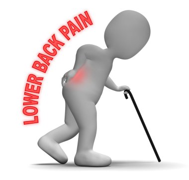 Alt sırt ağrısı temsil eden Vertebral sütun ve omurga 3d parçalamak