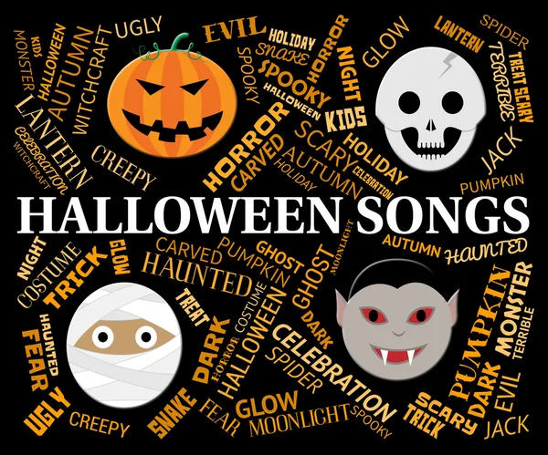 Halloween Songs Represents Trick Or Treat And Autumn — Stock Photo, Image