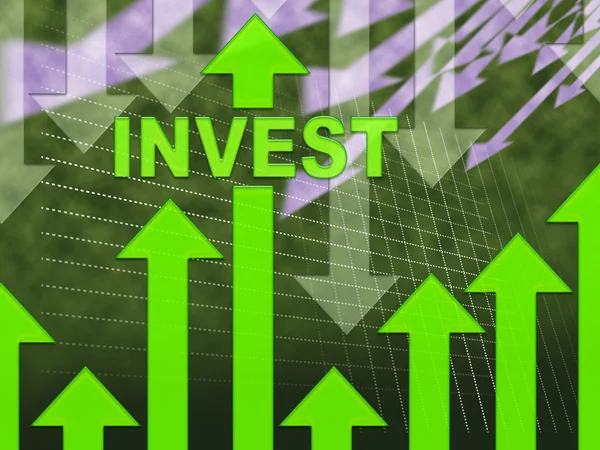 Invest Graph Rappresenta il ritorno sugli investimenti e grafici — Foto Stock