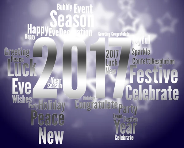 Zeventien van de twintig vertegenwoordigt gelukkig nieuw jaar en vieren — Stockfoto