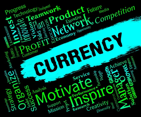 Měna slova představuje směnný kurz a trh — Stock fotografie