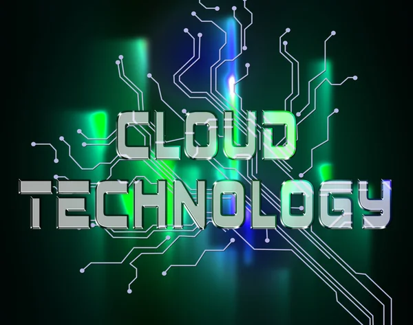 Cloudová technologie znamená Online elektroniky a Web — Stock fotografie