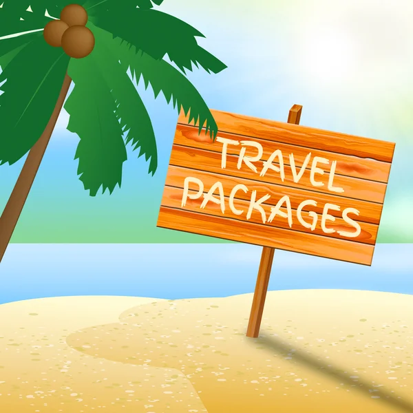 Cestovní balíčky označuje cestách na dovolené a uspořádány — Stock fotografie