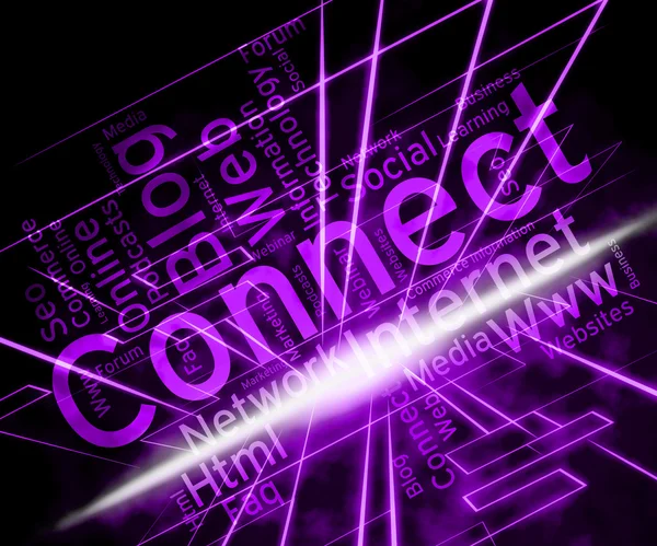 Connect Word muestra comunicaciones globales y se comunica — Foto de Stock