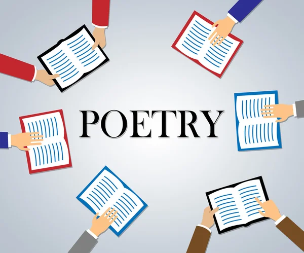 Poetry Books Shows Rhyme Information And Study — Stock Photo, Image